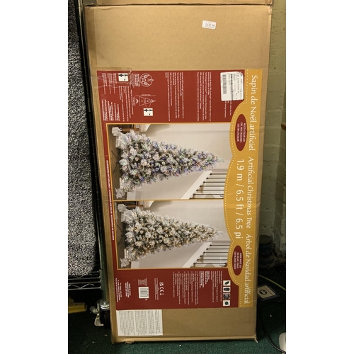 90 - ARTIFICIAL CHRISTMAS TREE 1.9M/6.5FT -BOXED WITH MULTI COLOUR LED LIGHTS -BOXED