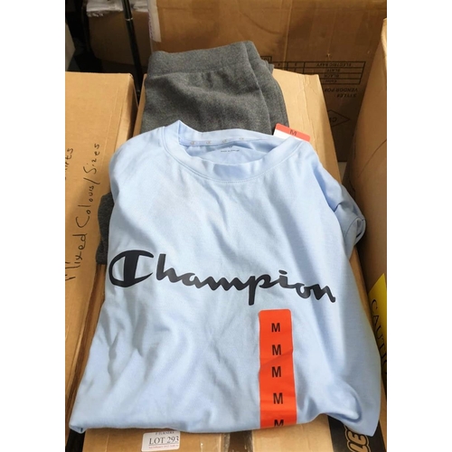 293 - A BOX OF CHAMPION T-SHIRTS VAR SIZES