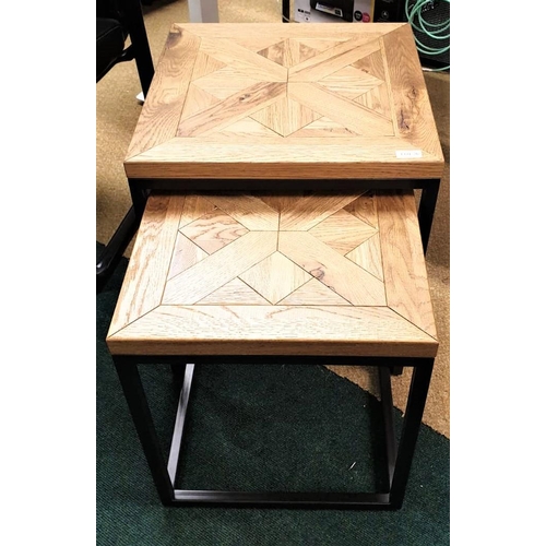 265 - PAIR OF MODULAR OAK NESTED TABLES