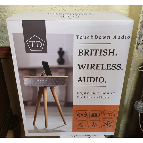 273 - TOUCHDOWN AUDIO MULTI MEDIA TABLE WITH BLUETOOTH IN ASH BOXED