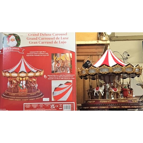 278 - BOXED GRAND DELUXE ANIMATED LED CAROUSEL