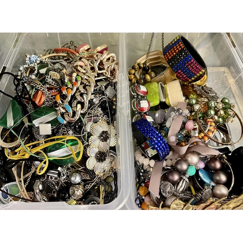 511 - X2 CONTAINERS OF COSTUME JEWELLERY INCL, BANGLES, BRACELETS ETC..