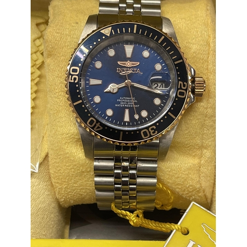 462 - INVICTA GENTS AUTOMATIC PROFESSIONAL WATCH, BOXED WITH SPARE LINKS