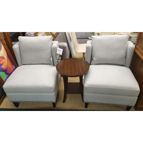 THOMASVILLE THREE PIECE FABRIC EASY CHAIR AND ACCENT COFFEE TABLE SET