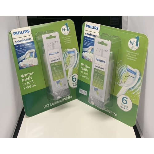 20 - 2 X PACKS OF PHILLIPS SONICARE TOOTHBRUSH HEADS ( EACH PACK CONTAINS 6 BRUSH HEADS)