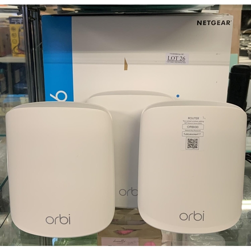 26 - BOXED NETGEAR ORBI WIFI 6 WIRELESS ROUTER