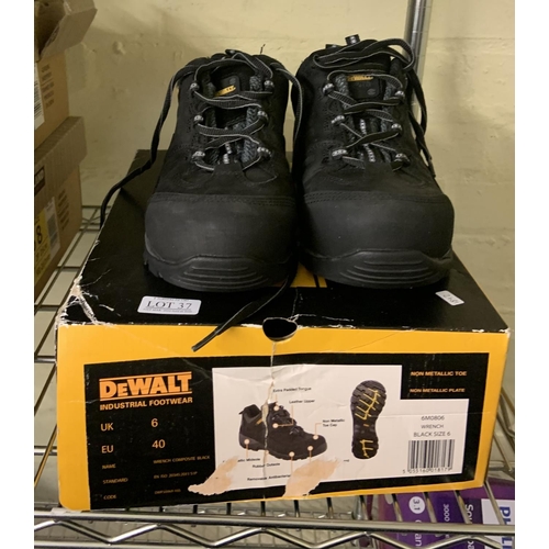 37 - BOXED PAIR OF DEWALT INDUSTRIAL WORK SHOES - UK6