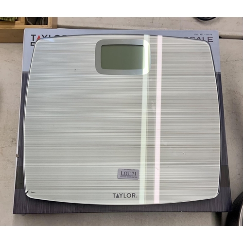 71 - BOXED TAYLOR GLASS DIGITAL BATHROOM SCALE