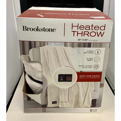 79 - BOXED BROOKSTONE HEATED THROW IN IVORY