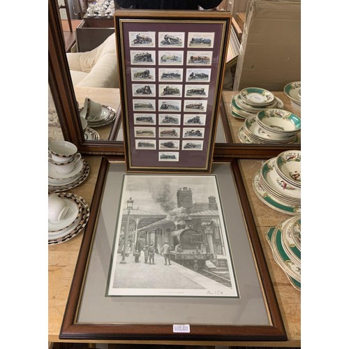 333 - A COLLECTION OF 25 FRAMED AND MOUNTED TADDY & CO CIGARETTE CARDS - RAILWAY LOCOMOTIVES -NO 1 - 25, T... 