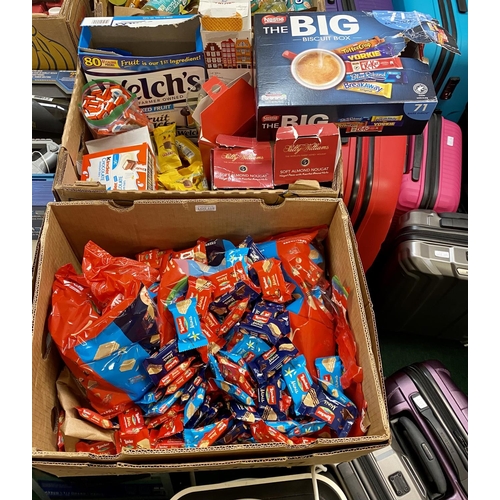 119 - X2 BOXES OFVARIOUS CONFECTIONERY, INCL, CADBURYS CREAM EGGS, KINDER BARS, WELCH'S FRUIT SNACKS, LIND... 