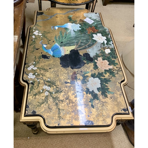 263 - A Chinese black Lacquered Coffee table -some damage to the veneer