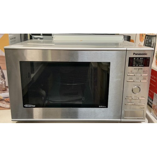 96 - PANASONIC ECO 1000W INVERTER MICROWAVE/GRILL (MISSING MICROWAVE DISH) SLIGHT PREVIOUS USAGE