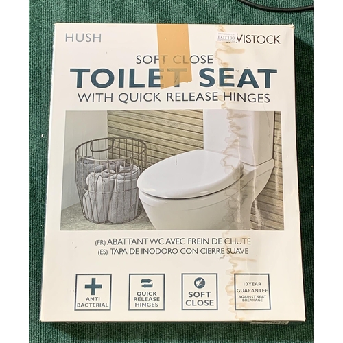 100 - BOXED TAVISTOCK HUSH CLOSED TOILET SEAT WITH FITTINGS