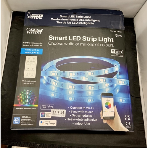 24 - BOXED FEIT ELECTRIC SMART LED STRIP LIGHT WITH R/C