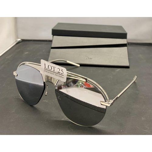 25 - PAIR OF DIOR REVOLUTION 2 MIRRORED SUNGLASSES - 0100T IN BOX AND CARRY CASE