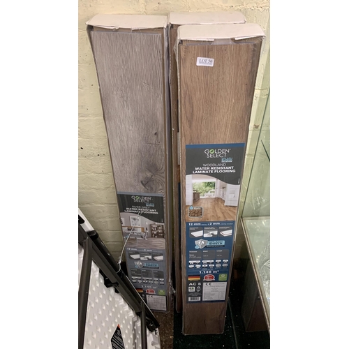 50 - X5 MIXED PACK OF GOLDEN SELECT LAMINATE FLOORING INCL, GREY, WOODLAND, GREY WALNUT AND A LARGE QTY O... 