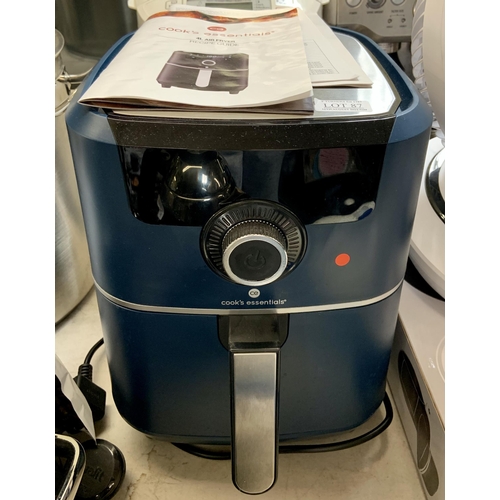 87 - COOKS ESSENTIALS 4L DIGITAL AIRFRYER WITH INSRUCTIONS IN BLUE