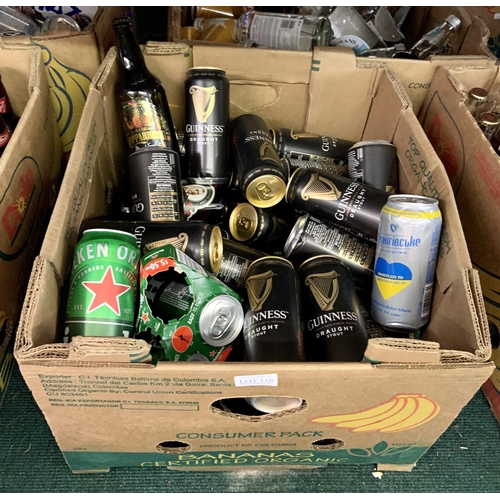 116 - BOX OF APPROX X20 MIXED DRINKS INCL GUINESS DRAUGHT, HEINIKEN ETC.....