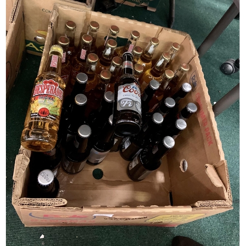 117 - BOX OF APPROX X35 MIXED DRINKS INCL COORS, AND DESPERADOS