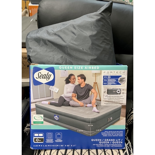 143 - BOXED SEALY QUEEN SIZED INFLATABLE AIR BED