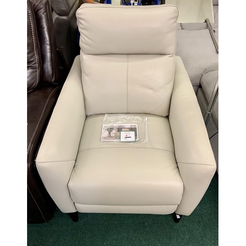 189 - GILMAN CREEK LEATHER PUSH BACK RECLINER IN CREME