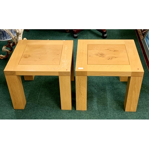 257 - PAIR OF HEAVY THE ROYAL OAK SQUARE SIDE TABLES