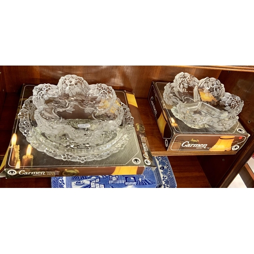 271 - BOXED GARMEN SATIN  THREE PART RELISH TRAY TOGETHER WITH A BOXED GARMEN TORTE PLATE AND ONE OTHER