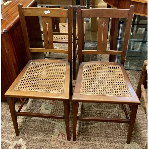 296 - SET OF X2 WICKER SEATED BEDROOM CHAIRS