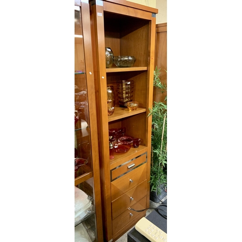 300 - SELVA THREE TIER DISPLAY CABINET WITH FOUR DRAWERS AND ADJUSTABLE SHELVES approx 213cm high, 45cm de... 