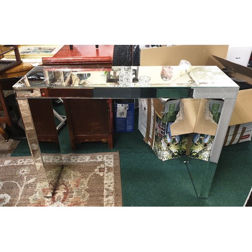 259 - MIRRORED HALL TABLE APPROX 120CM X 89CM X 36CM (SMALL CRACK TO TOP)