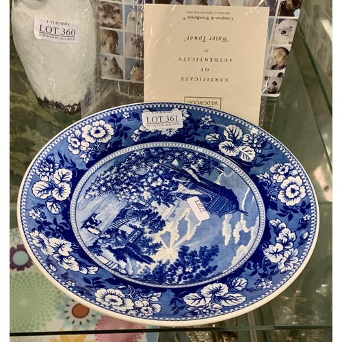 361 - WEDGWOOD PLATE 'THE WATER TOWER' WITH CERTIFICATE