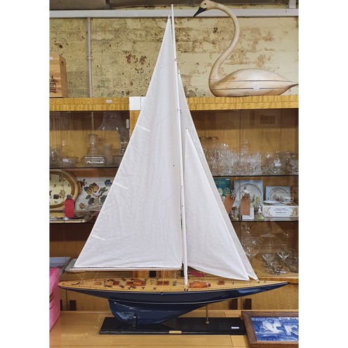 246 - LARGE THE J-CLASS YACHT MODEL SHIP ON PLINTH APPROX 158CM X 115CM