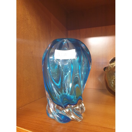 312a - Whitefriars twist glass in blue