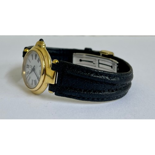 368 - DUNHILL LADIES ROMAN ELITE DATE QUARTZ WATCH - SERIAL NO. 32715 - RECENT SERVICE G.W.O.