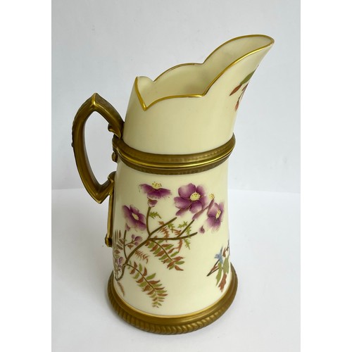 372 - Royal Worcester porcelain late Victorian jug 20cm H, makers transfer mark to base