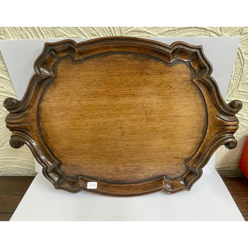 373 - Good Victorian mahogany serving tray 44cm L 30cm W