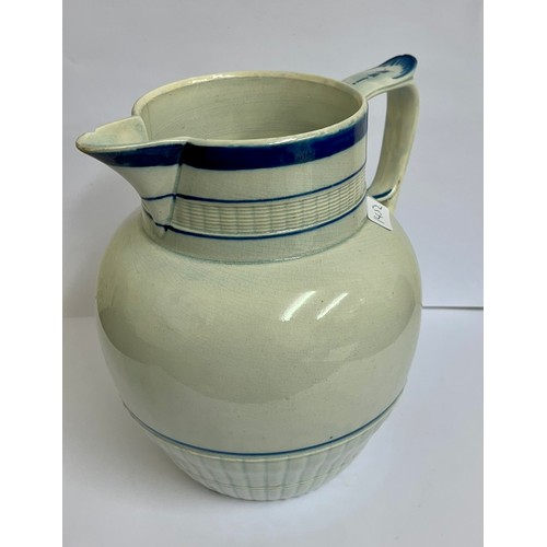 375 - Late 18th century engine turned pearlware 18cm H