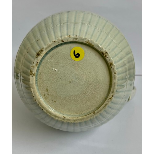 375 - Late 18th century engine turned pearlware 18cm H