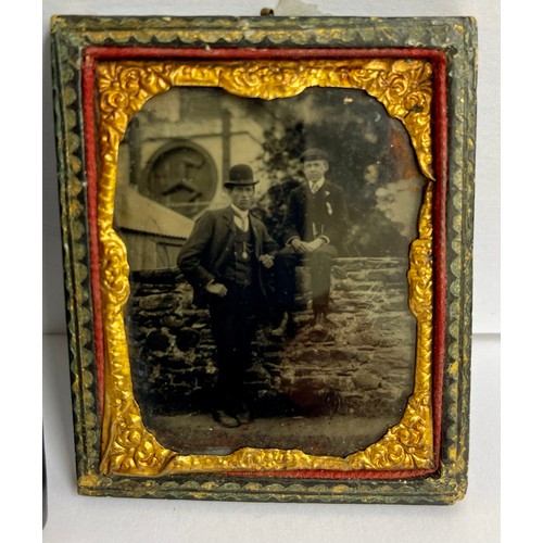 382 - Two Daguerreotype Victorian Photographs, one with isle of man interest. IOM. one 7cm L 6cm W the oth... 