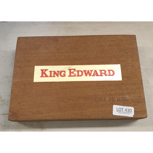 430 - WOODEN BOX OF 25 KING EDWARD INVINCIBLE DE LUXE CIGARS