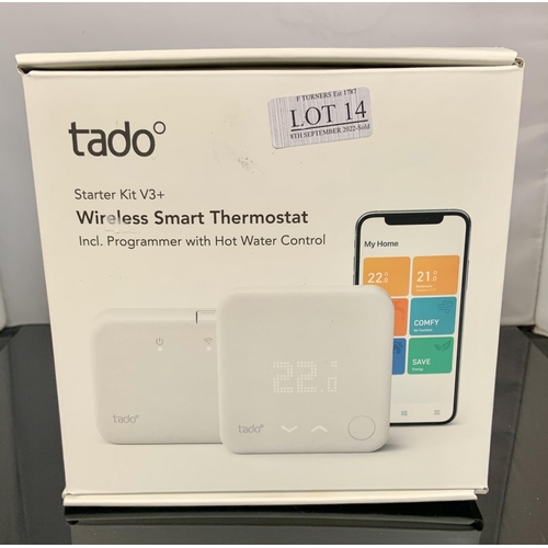 14 - BOXED TADO WIRELESS SMART THERMOSTAT - STARTER KIT V3+ 20