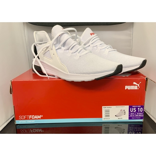 43 - BOXED PAIR OF PUMA SOFT FOAM ELECTRON STREET C MENS TRAINERS  - UK9 WHITE