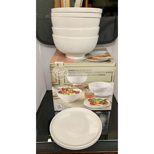 73 - BOXED 5 PIECE BEST MATCH BOWL SET - 2 BOWLS/3 PLATES/LIDS