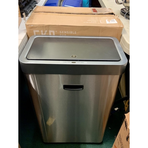 101 - BOXED EKO STAINLESS STEEL MIRAGE X SENSOR BIN - 80L - SLIGHT DENT