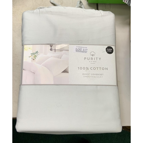 117 - PURITY HOME SUPER KING 100% COTTON DUVET SET - SMOOTH AND SILKY