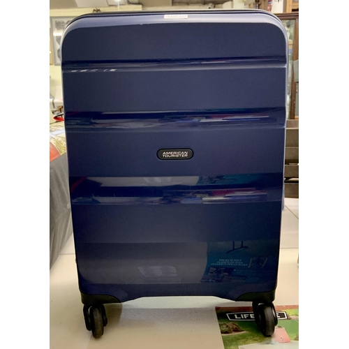 127 - AMERICAN TOURISTER HARD SHELL CABIN SUITCASE IN BLUE