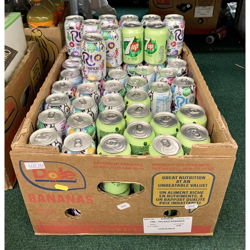 165 - LARGE QTY OF VARIOUS SOFT DRINKS CANS INC. RIO TROPICAL, 7 UP FREE