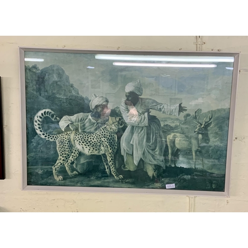 372 - A FRAMED REPRODUCTION OF STUBBS THE CHEETAH 1765