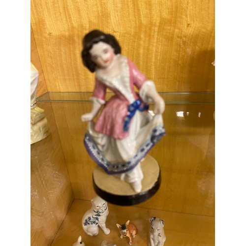 262 - AN ANTIQUE CONTINENTAL FIGURINE OF A GIRL DANCING - SIGNED TO BASE 1863